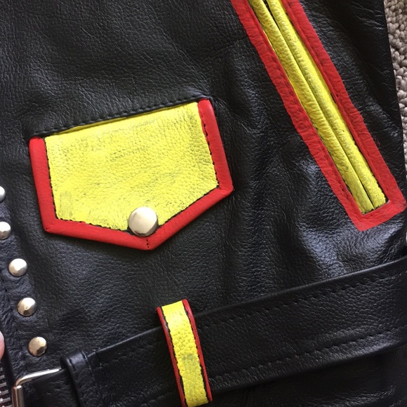 RARE 🔥 burn baby leather custom painted jacket - Picture 8 of 8
